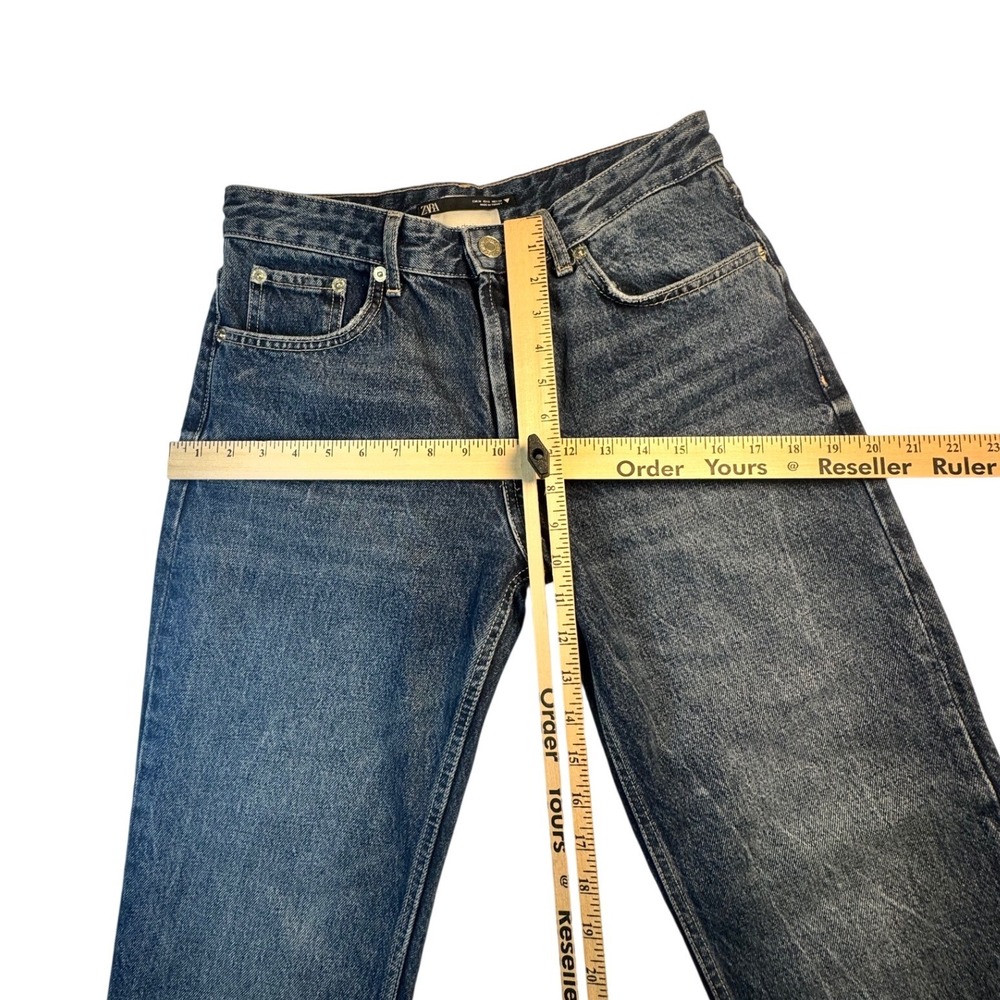 Zara + Denim Jeans Womens Size 6 Medium‎ Wash Straight Leg Button Fly EUC - Picture 5 of 9